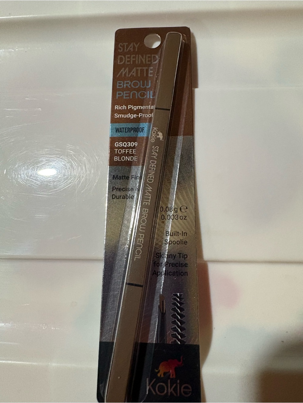Kokie Stay Defined Matte Brow Pencil — Toffee Blonde
